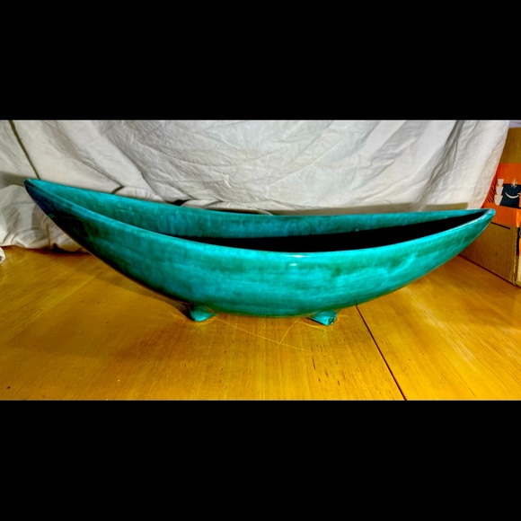 Gorgeous Vtg Green drip glaze pottery dish 15x6x4” (Alliston Canada MLP 069) - Picture 1 of 8